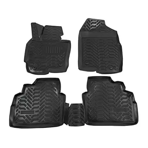 Produktbild: J&J AUTOMOTIVE | 3D Automatten Gummi Matten Gummifußmatten TPE Passend Für CX-5 2012-2017, Schwarz, Anti-Rutsch, Allwetter, 4-Tlg, Hohes Rand